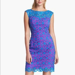 Lilly Pulitzer Selina sheath dress embroidered lace overlay sz 8